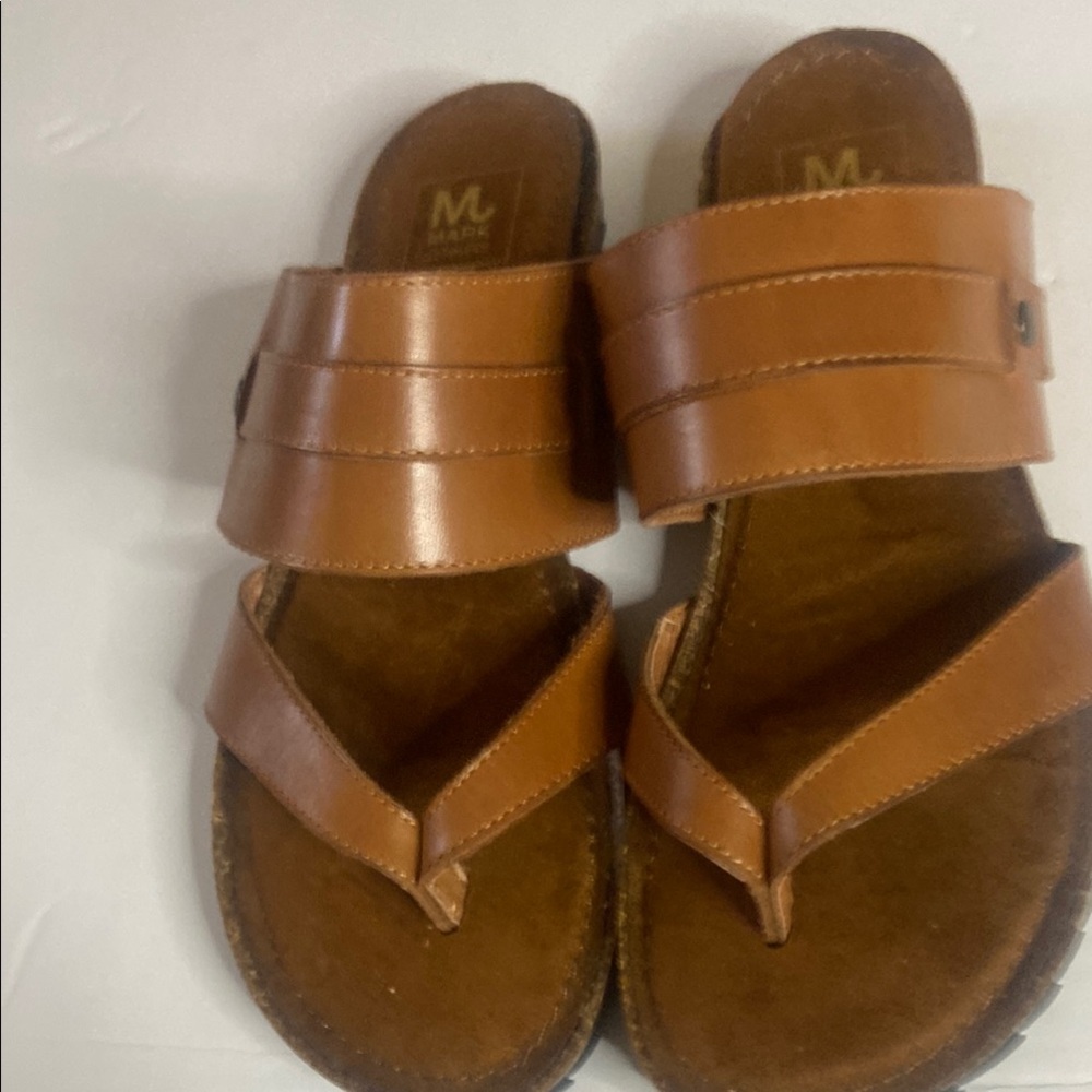 Mark Jenkins leather cognac sandals in very good condition like new